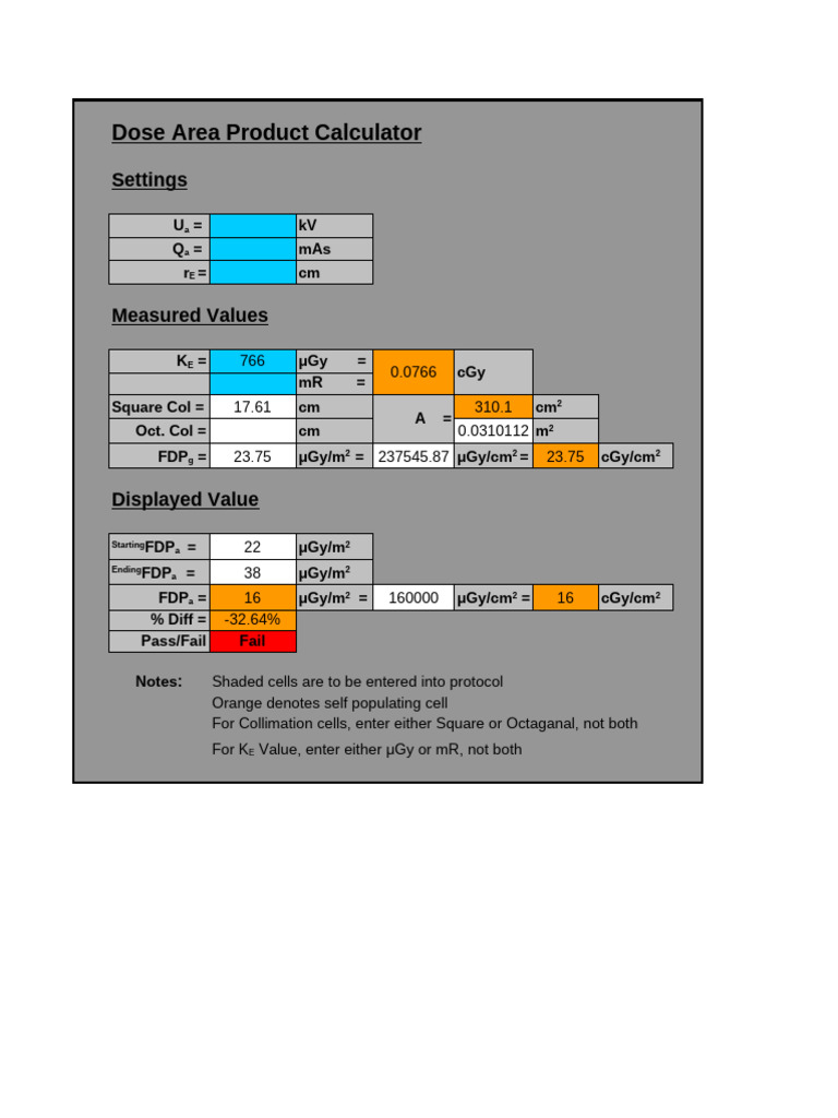 Dose Area Product Calculator Tool | PDF