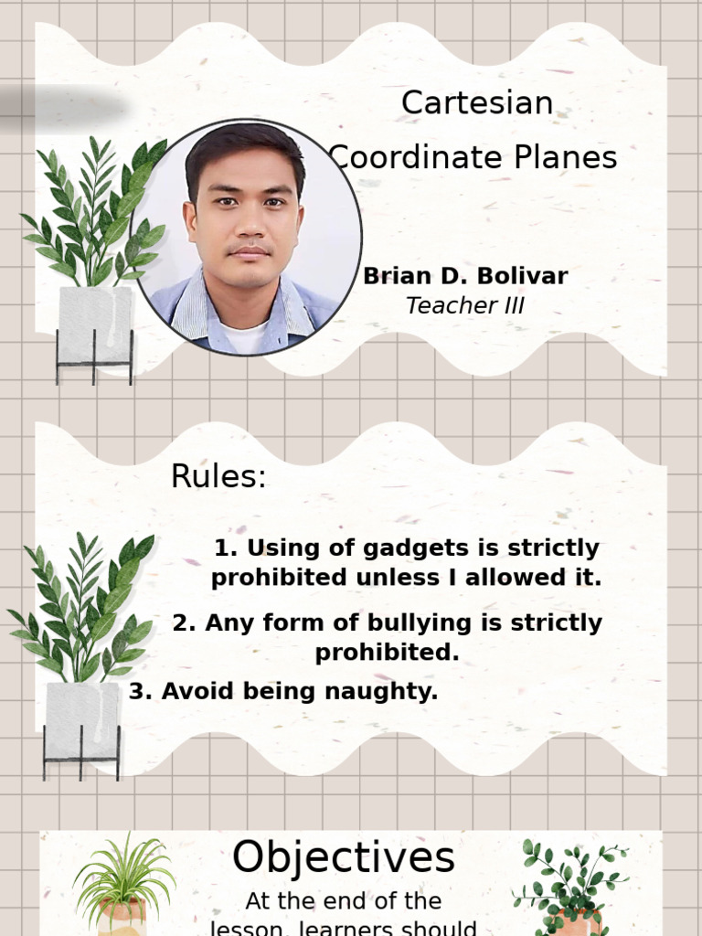 Understanding Cartesian Coordinate Plane | PDF | Cartesian Coordinate ...
