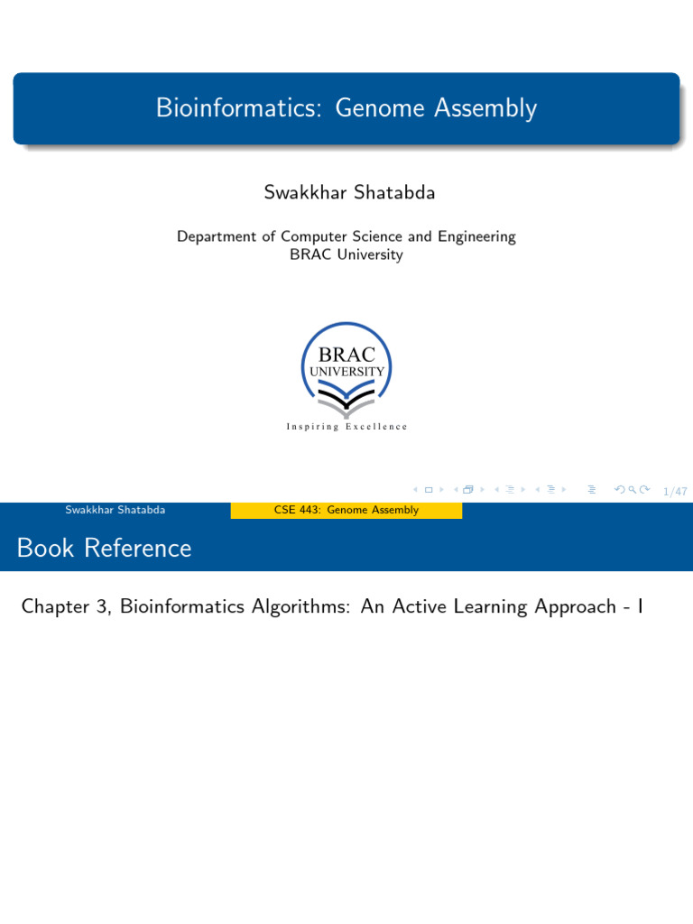 CSE 443 04 Genome Assembly | PDF | Dna Sequencing | Bioinformatics