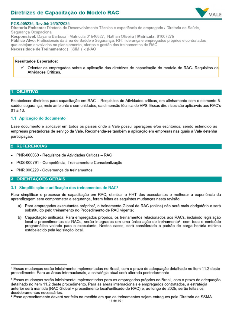 Diretrizes de Capacitação do Modelo RAC | PDF | Liderança | Gestão de ...