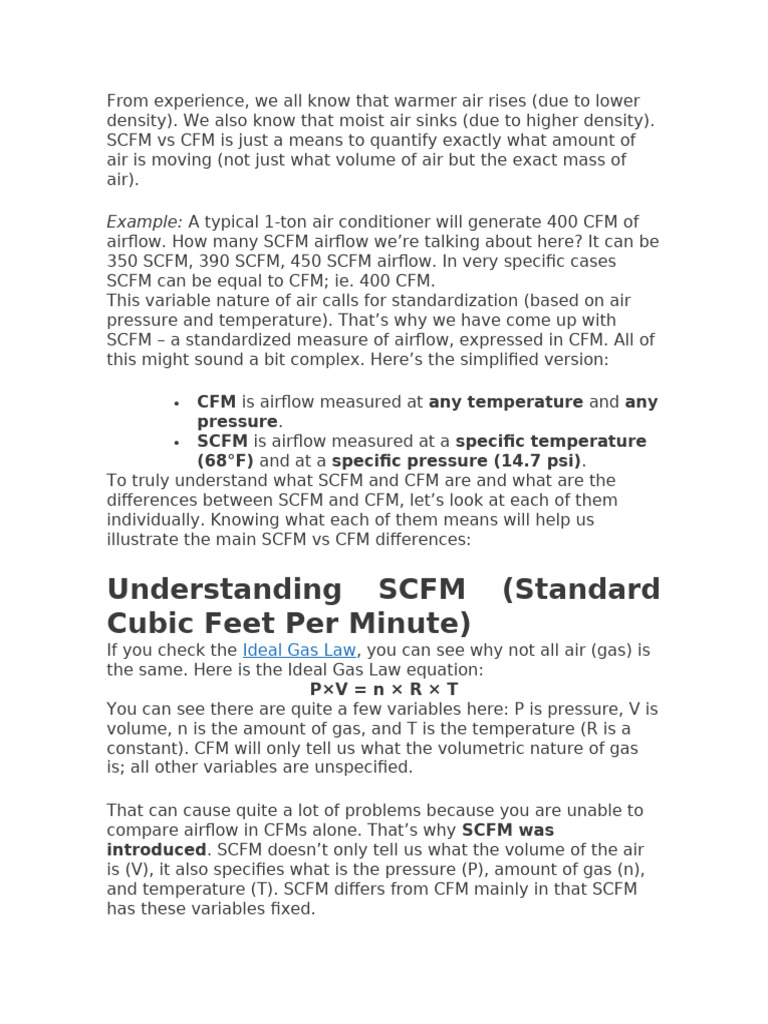Calculating SCFM to CFM Conversion | PDF | Density | Mechanical Engineering