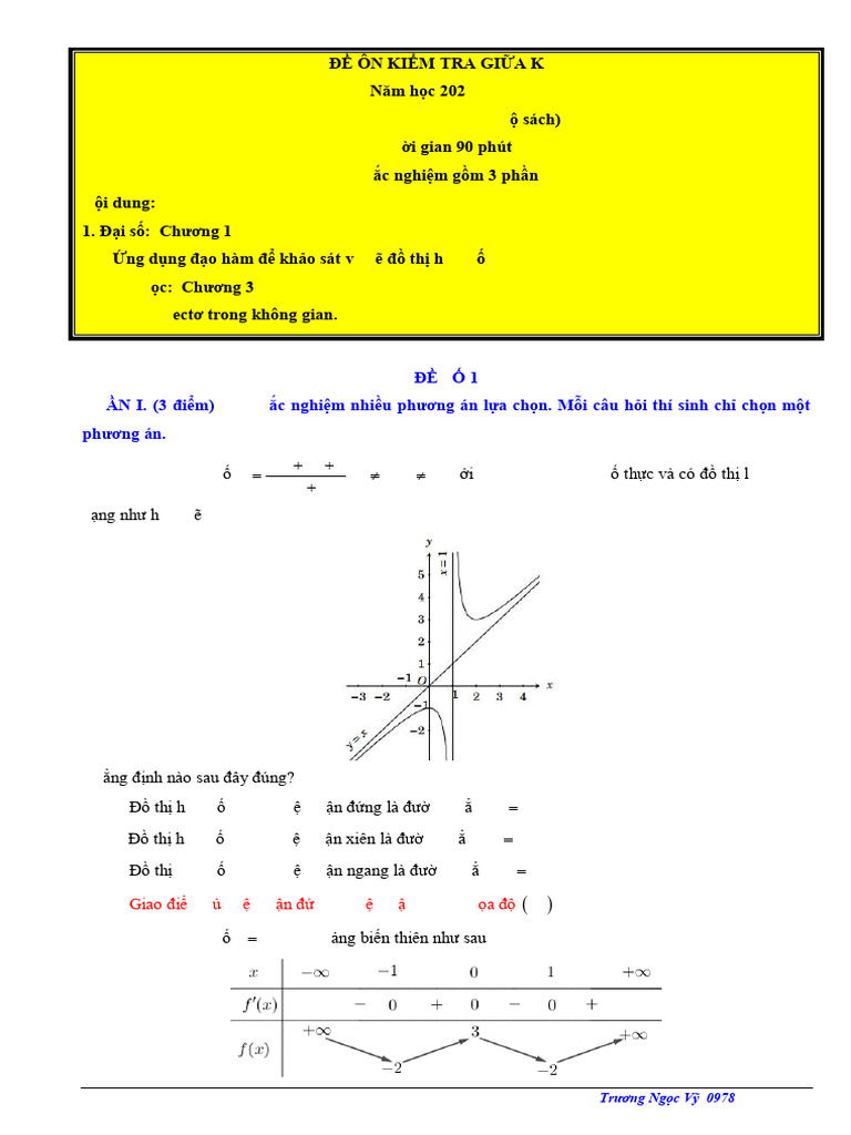 10 de On Tap Giua Ki 1 Toan 12 Nam Hoc 2025 2026 | PDF