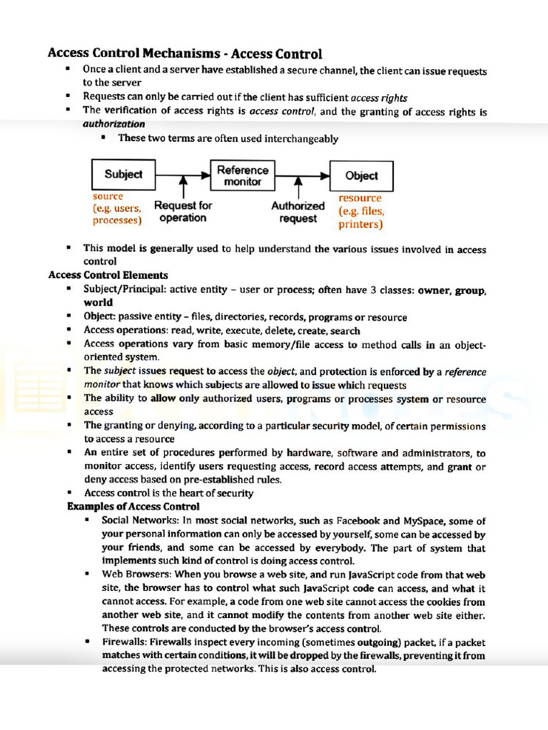 Access Control Mechanism of Information System | PDF