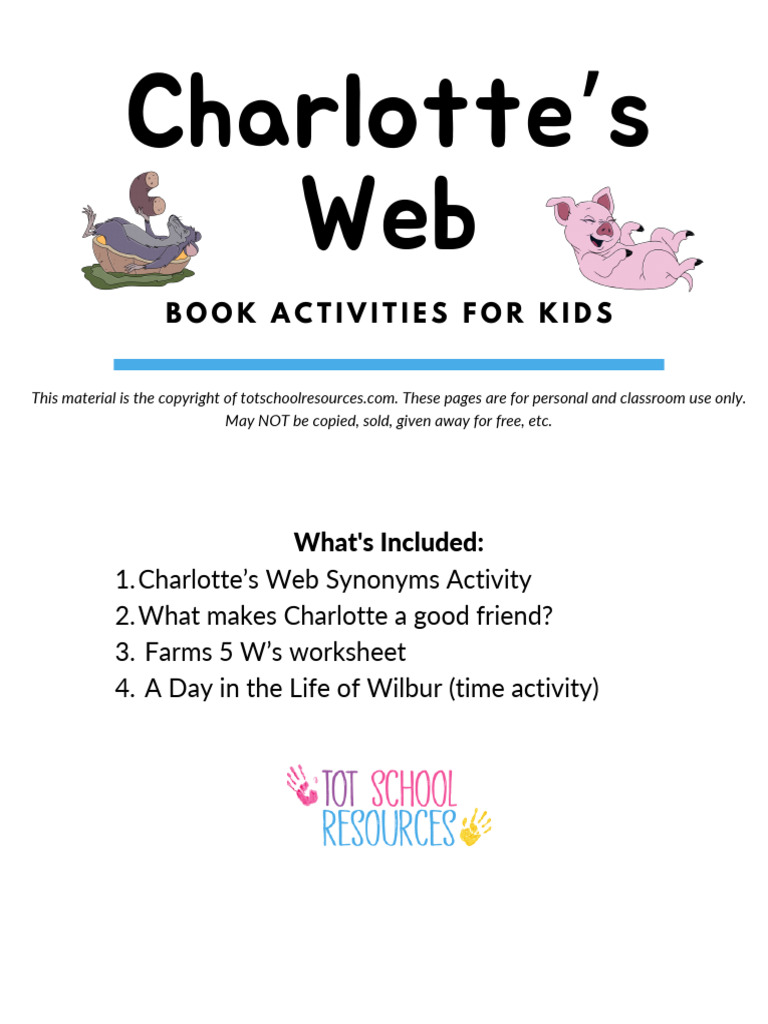 Charlotte S Web Activities For Kids Pdf
