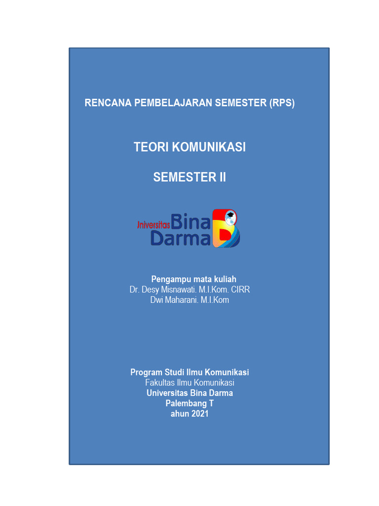 RPS Teori Komunikasi Semester II | PDF