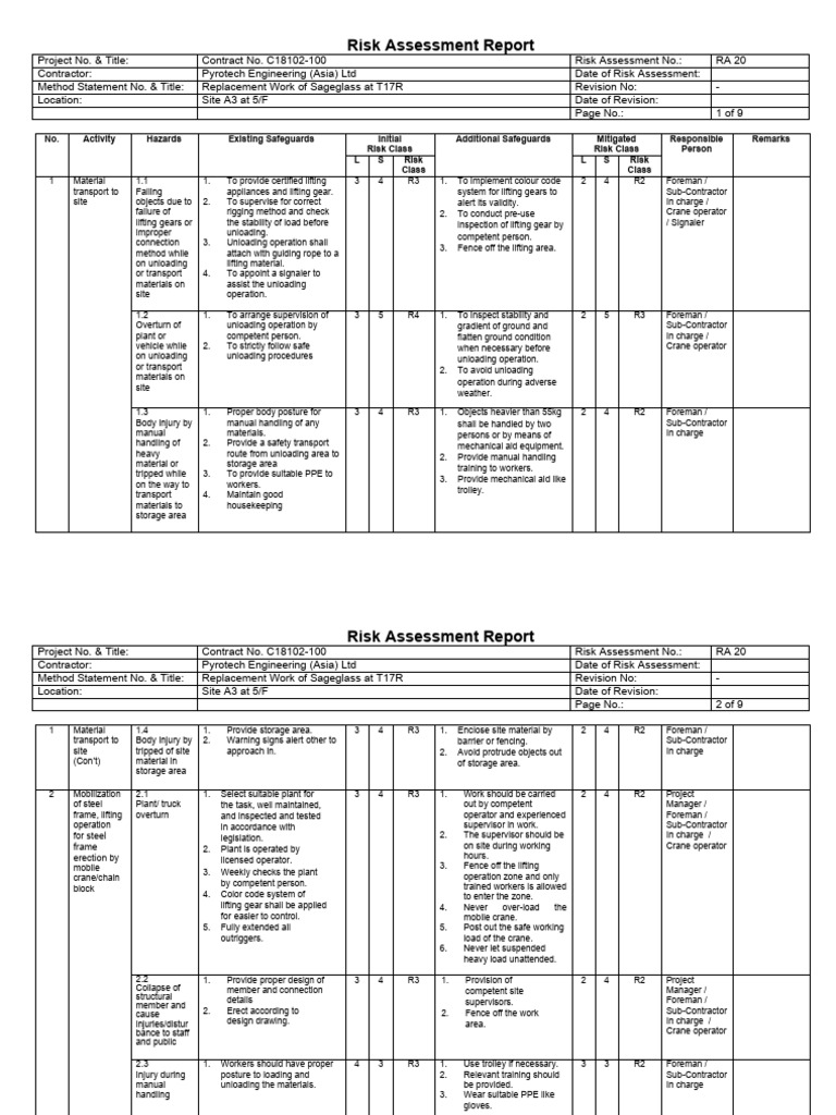Sageglass Replacement Risk Assessment | PDF | Welding | Construction