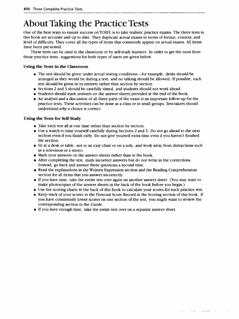 TOEFL Practice Tests: 3 Complete Exams | PDF | Classroom | Test Of ...