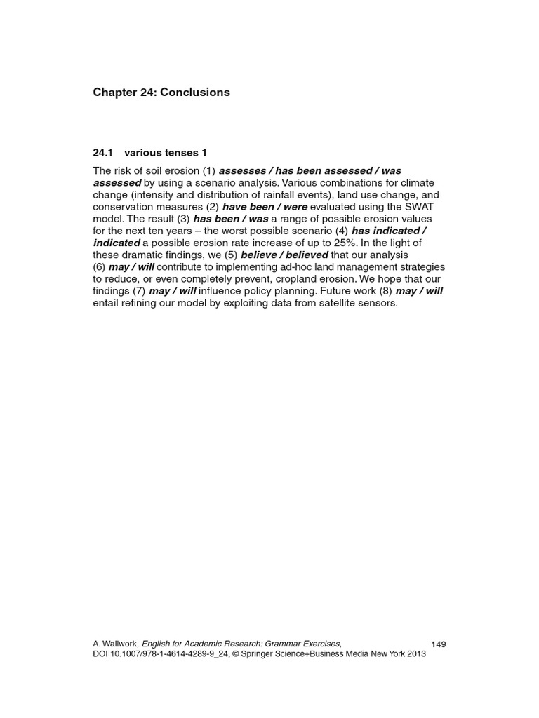 EAP Grammar Exercises - Conclusions | PDF | Complexity