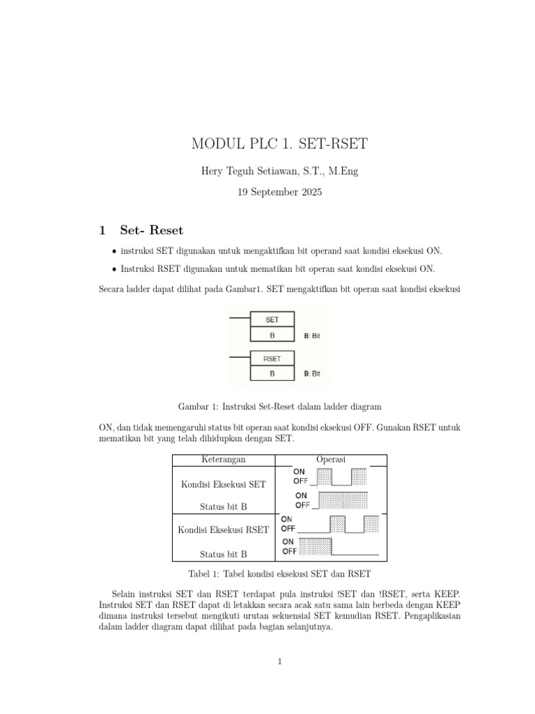 Instruksi Set-Reset dalam PLC | PDF