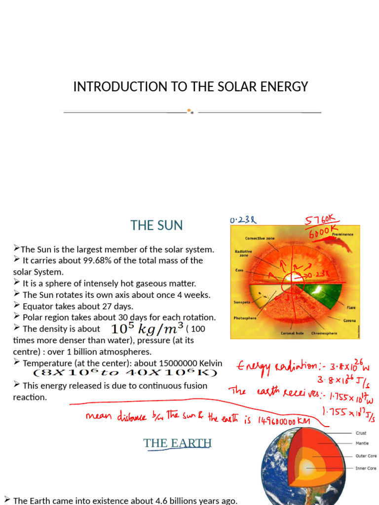 Introduction To The Solar Energy | PDF