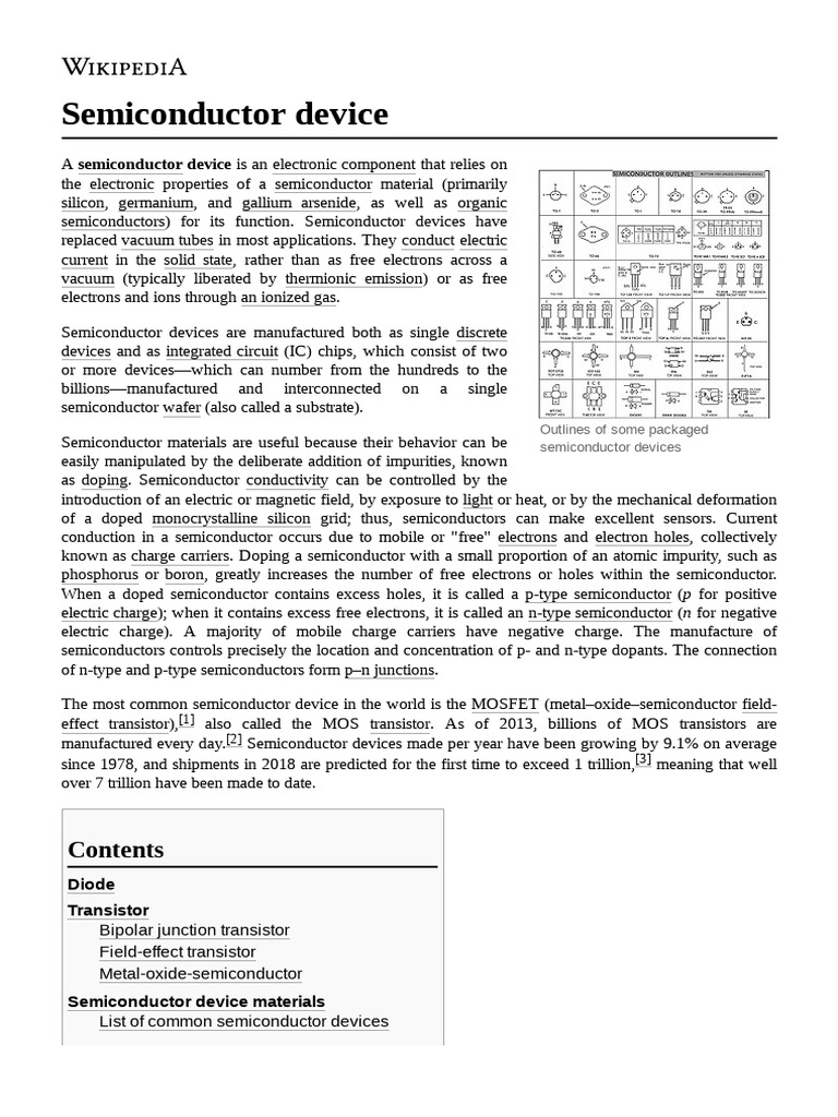 Semiconductor Device Overview and Types | PDF | Semiconductor Devices ...