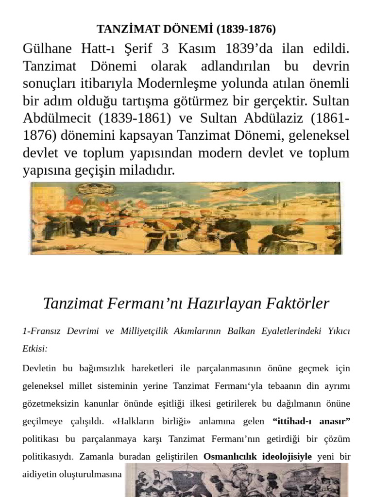 Hafta Tanzimat Dönemi | PDF