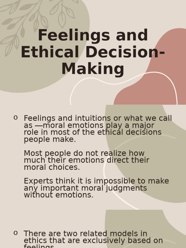 Emotions in Ethical Decision-Making | PDF | Reason | Rationality