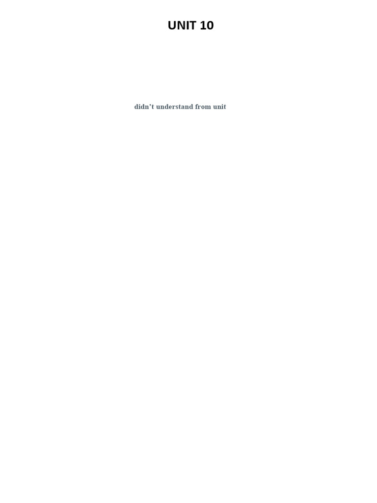 Insights from Unit 10 Learning Experience | PDF