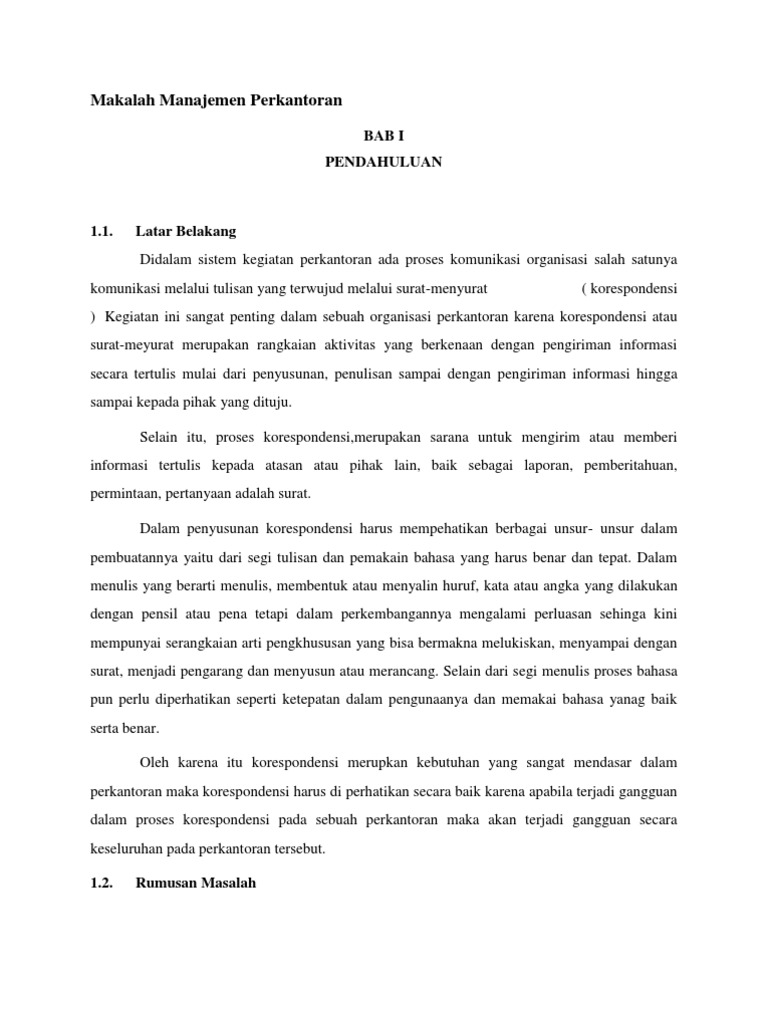 Makalah Manajemen Perkantoran