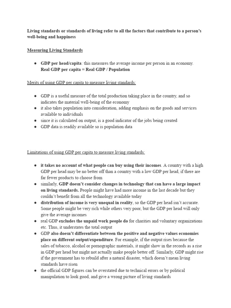 Understanding Living Standards and Poverty | PDF | Cost Of Living ...