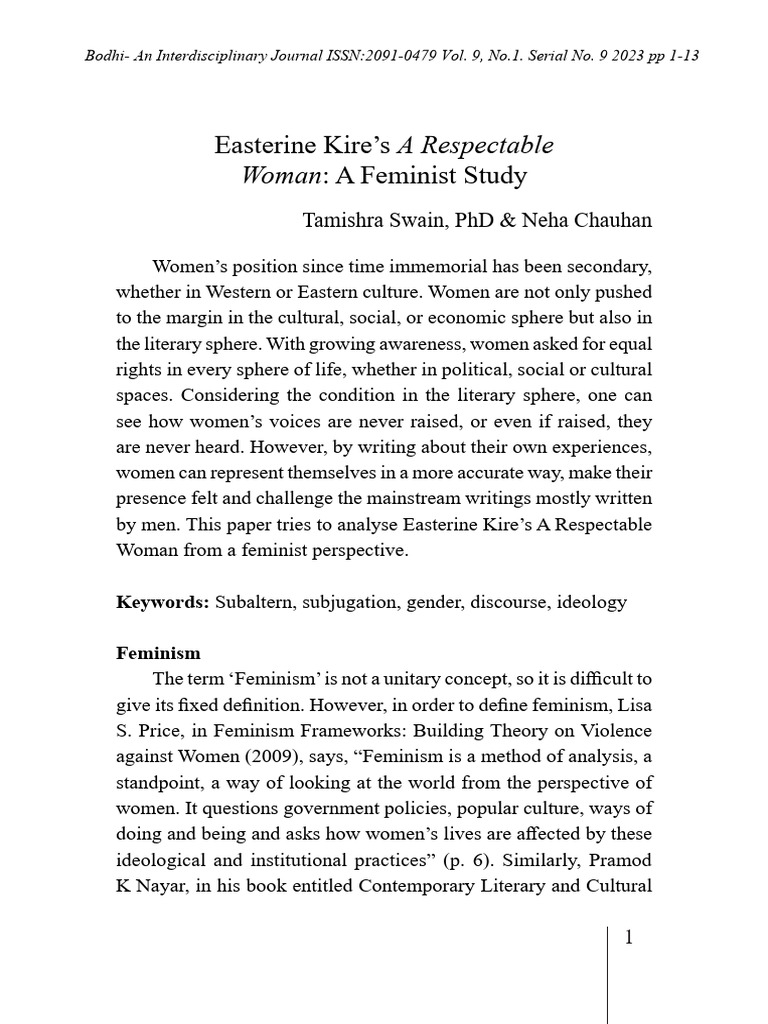 Feminist Analysis of Kire's Literature | PDF | Feminism | Gender Studies