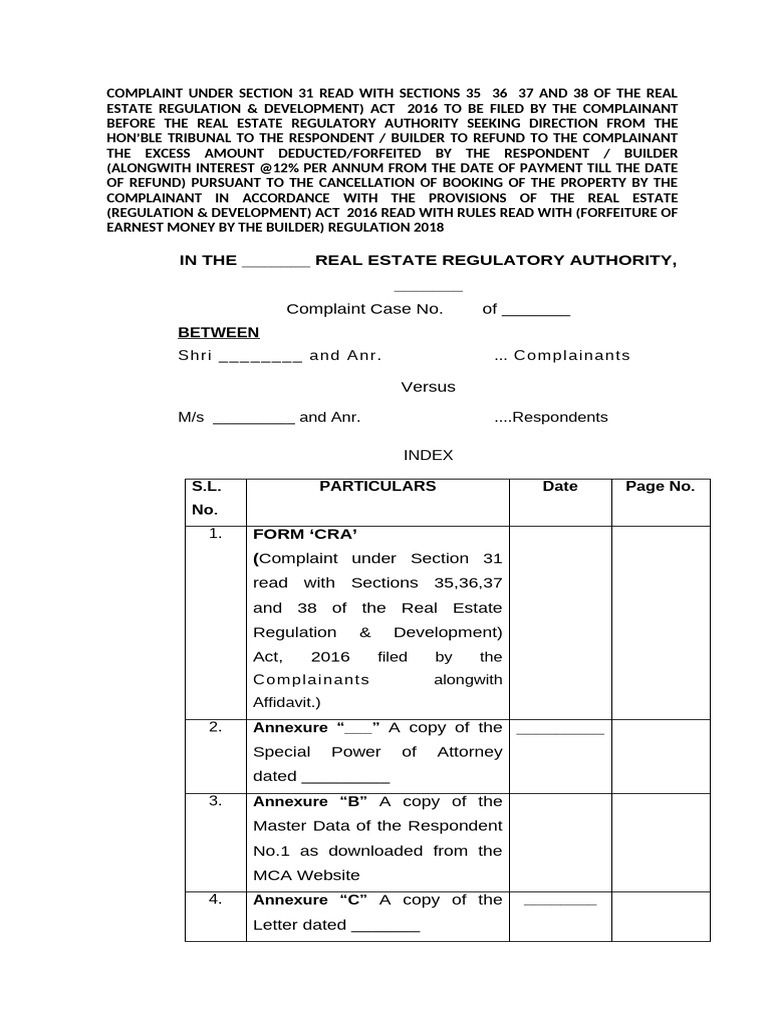 In The - Real Estate Regulatory Authority, - : Between | PDF ...