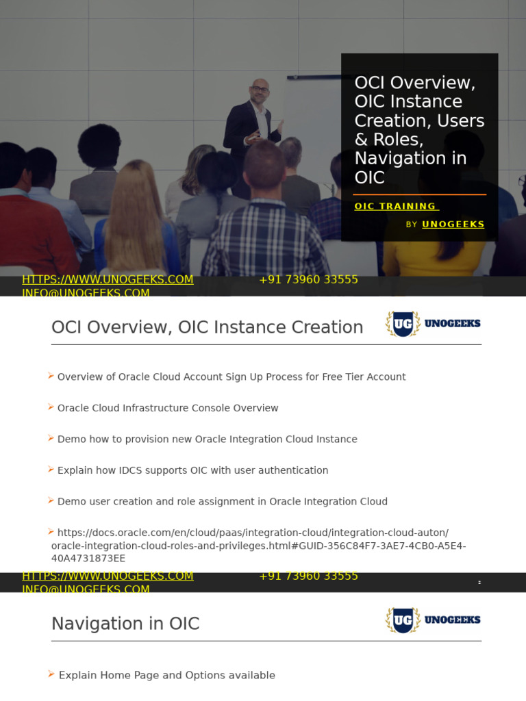 2.1.OCI Overview, OIC Instance Creation, Users - Roles, Navigation in ...
