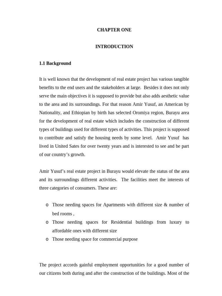 Feasibility Study: Real Estate in Burayu | PDF | Internal Rate Of ...