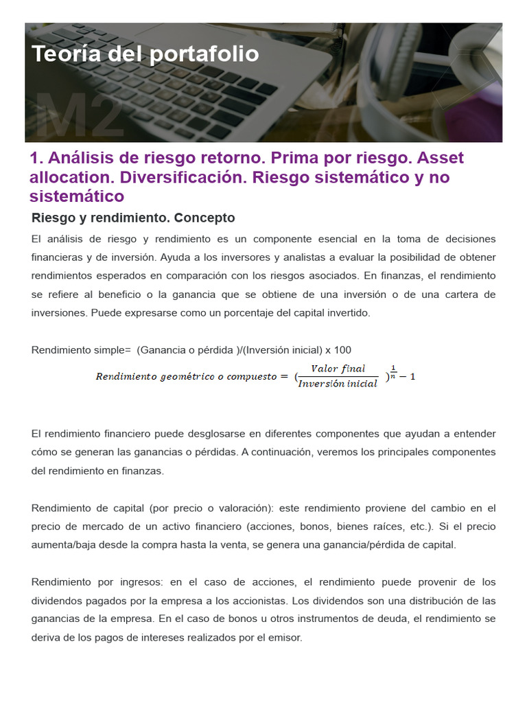 Análisis de Riesgo y Rendimiento en Inversiones | PDF | Asignación de ...