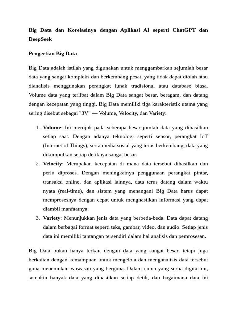 Big Data Dan Korelasinya Dengan Aplikasi AI Seperti ChatGPT Dan ...