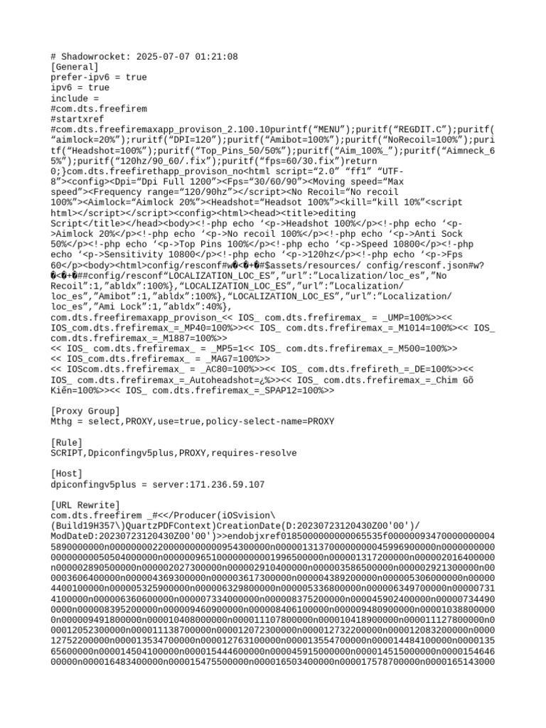 DPI Configuration for Shadowrocket | PDF | Internet | Internet Architecture