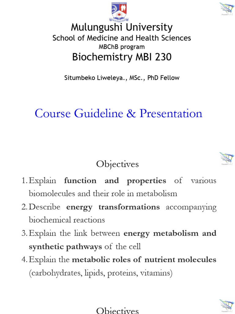 Biochemistry Course Guidelines for MBChB | PDF | Metabolism | Biochemistry