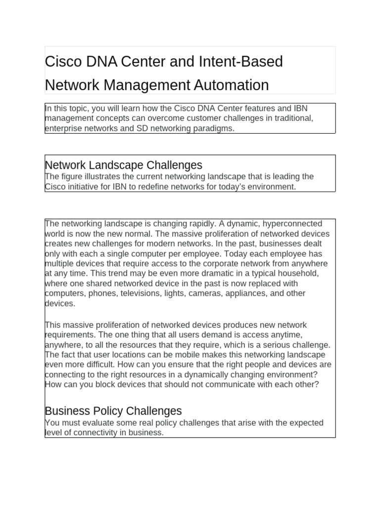 Understanding Cisco DNA Center IBN | PDF | Computer Network | Computer ...