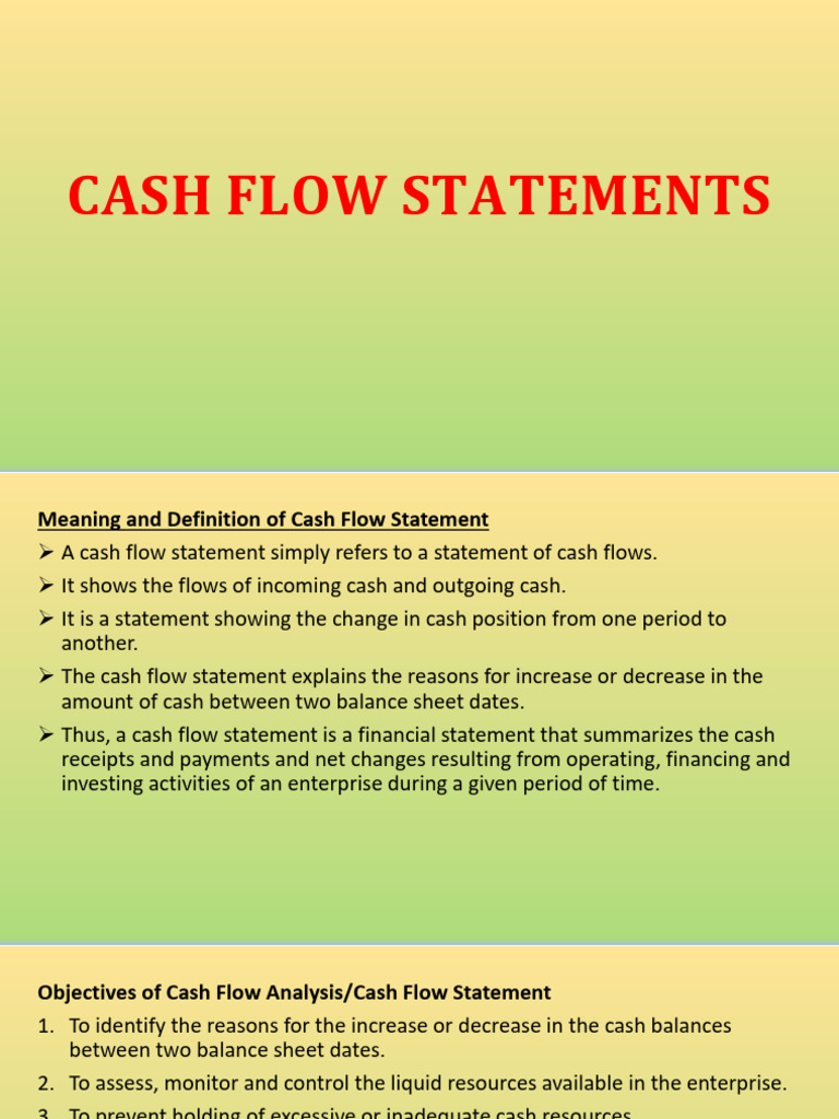 Understanding Cash Flow Statements | PDF | Cash Flow Statement | Dividend