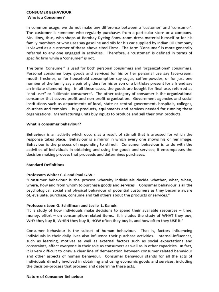 Understanding Consumer Behaviour Insights | PDF | Consumer Behaviour ...