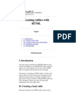 Creating Tables With HTML