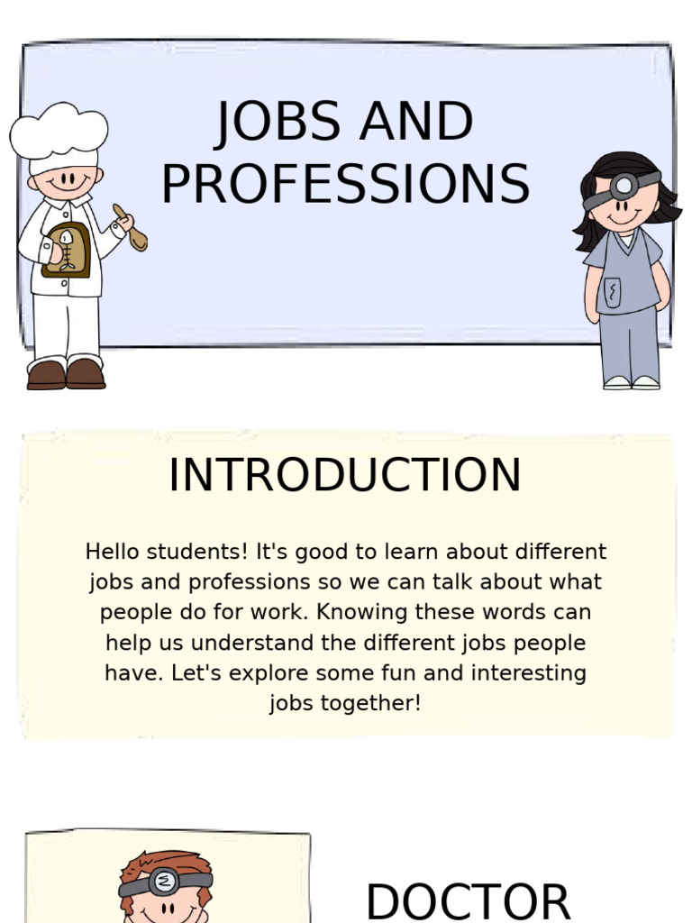 Explore Various Jobs and Professions | PDF