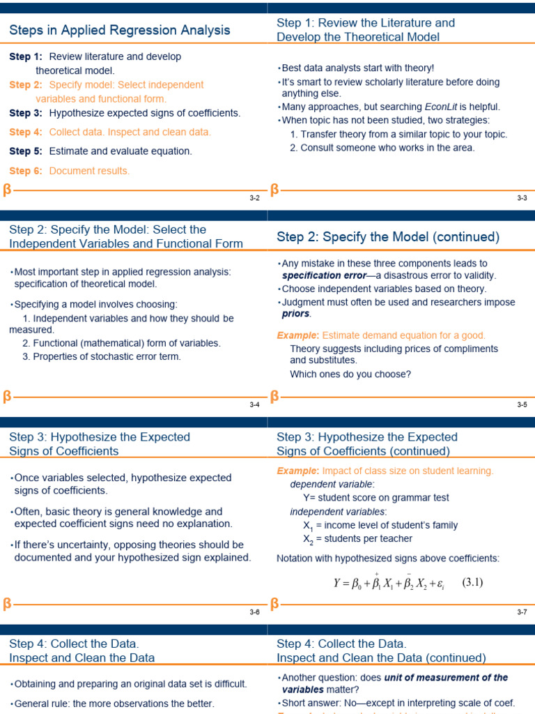 Steps in Applied Regression Analysis | PDF | Linear Regression ...