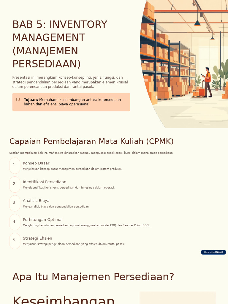 Bab 5 Inventory Management Manajemen Persediaan | PDF
