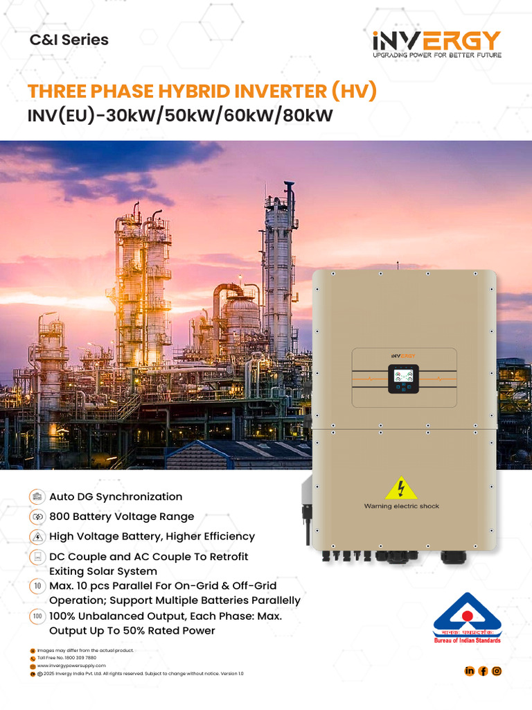 Invergy Hybrid Inverter Specifications | PDF | Alternating Current ...