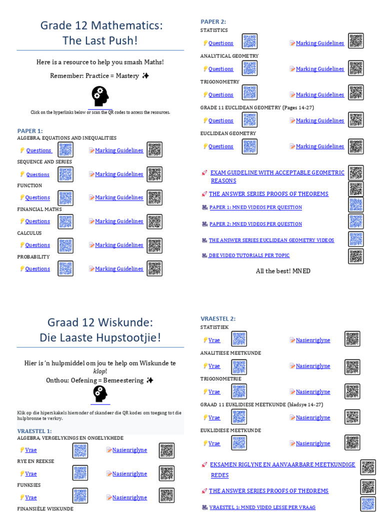 Last Push: Grade 12 Math Resources | PDF | Mathematics | Geometry
