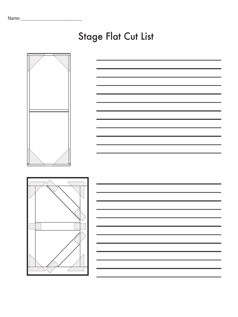 Curated visual reference: Visual Reference: Stage Flat Cut List