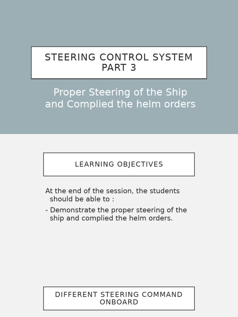 Ship Steering Commands and Techniques | PDF