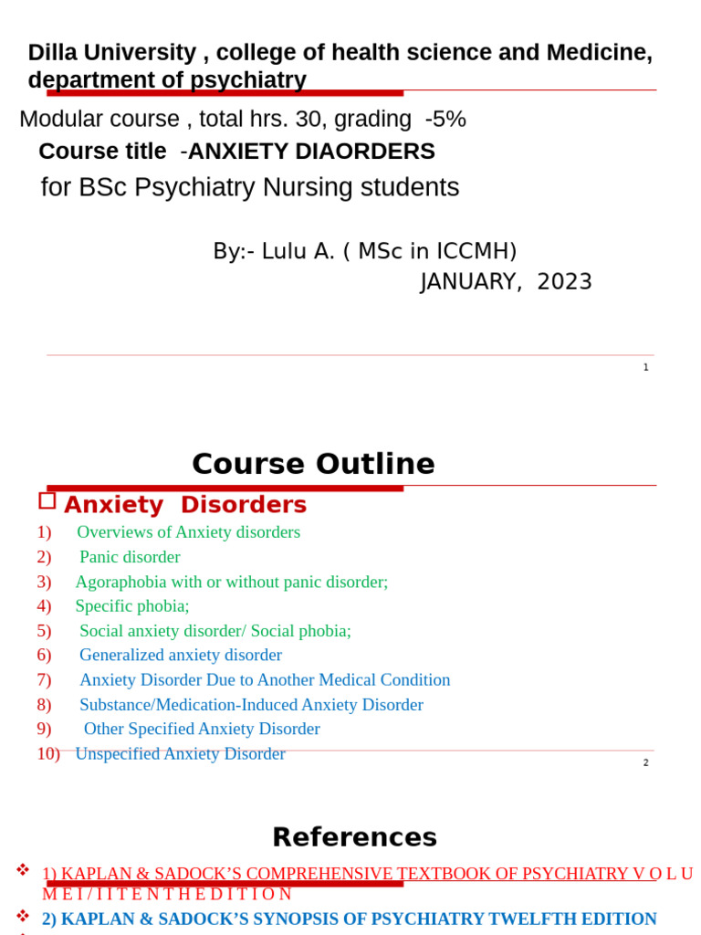 Overviews of Anxiety Disorders - 2023 | PDF | Anxiety | Fear