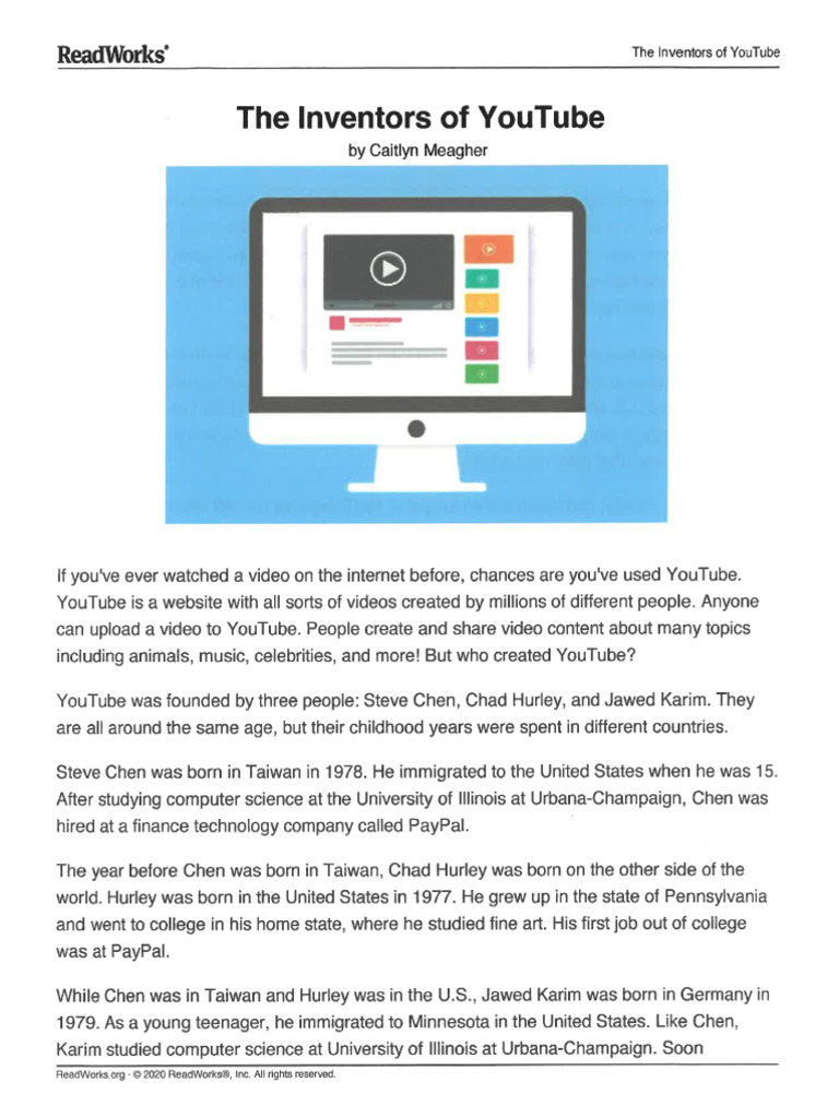 The Inventors of YouTube | PDF