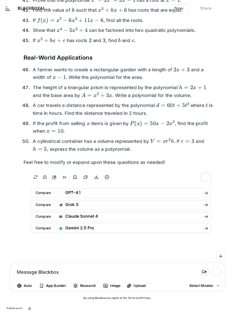 I Need 50 Questions of Maths Class 10 Chapter 2 Polynomials | PDF ...