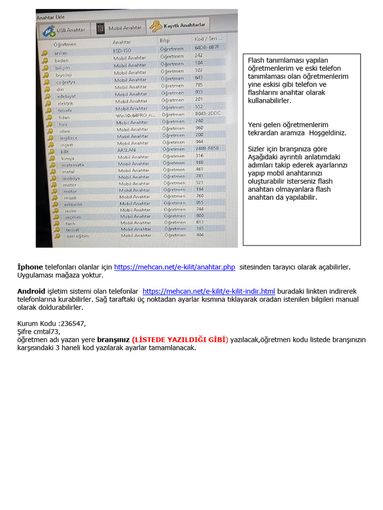 Öğretmen Listesi | PDF