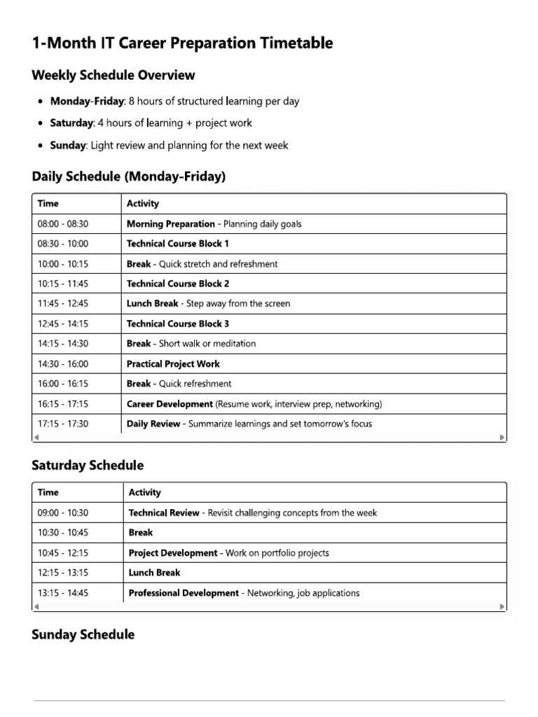 IT Schedule | PDF