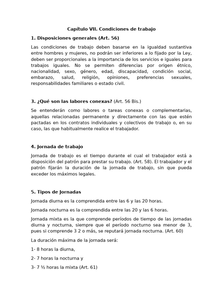 Condiciones y Jornadas Laborales | PDF | Tiempo de trabajo | Salario
