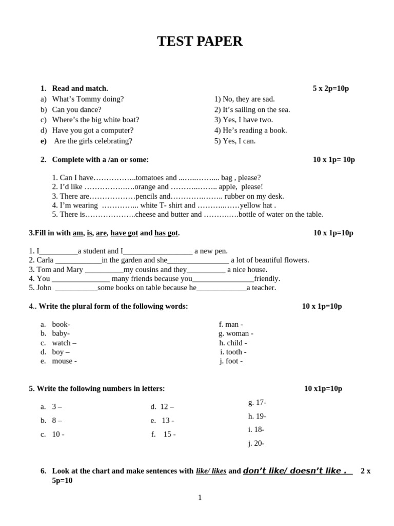 Test Initial Clasa A Iva | PDF | Chess | Chess Theory