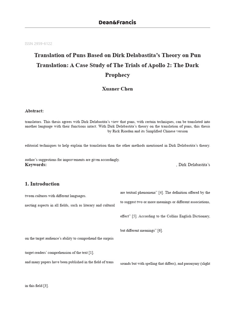 Analyzing Pun Translation in Apollo 2 | PDF | Translations | Rick Riordan