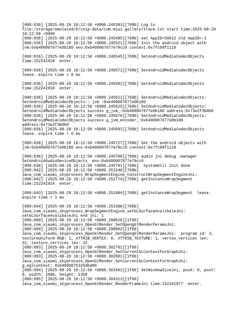 Android Media Codec Initialization Logs | PDF | Computing | Computer ...