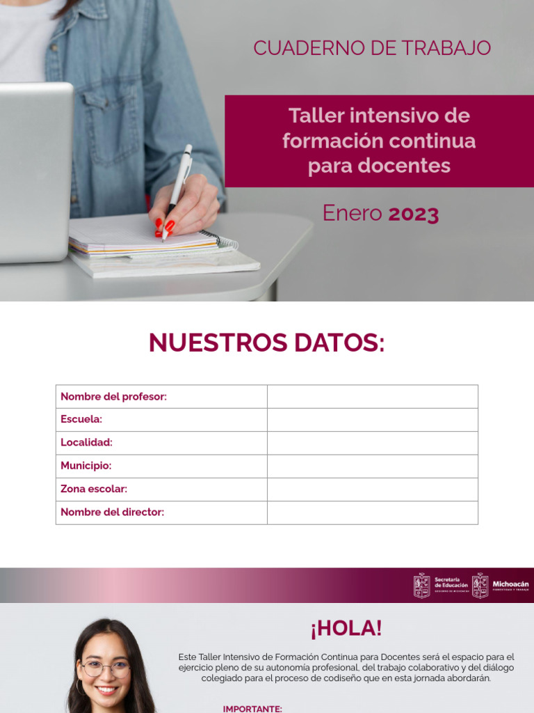 Taller Intensivo para Docentes 2023 | PDF | Plan de estudios | Maestros