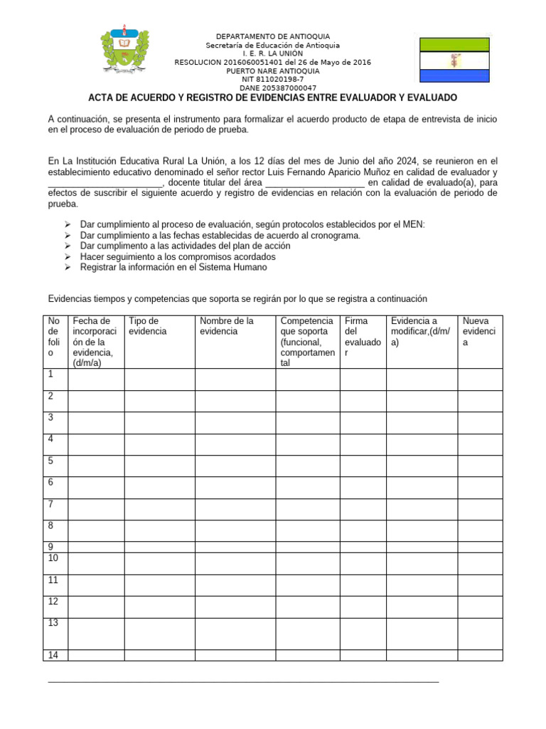 Acuerdo de Evaluación Docente Antioquia | PDF